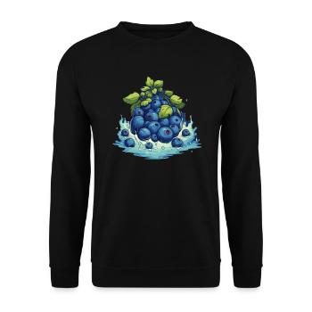 Blaubeere - Unisex Pullover - Schwarz - Vorne - Alina (178cm) & Michal (187cm)