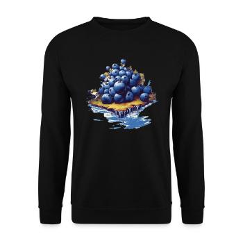 Blaubeere - Unisex Pullover - Schwarz - Vorne - Alina (178cm) & Michal (187cm)