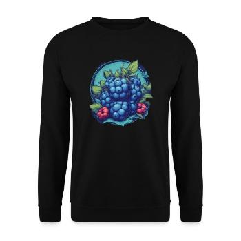 Blaubeere - Unisex Pullover - Schwarz - Vorne - Alina (178cm) & Michal (187cm)
