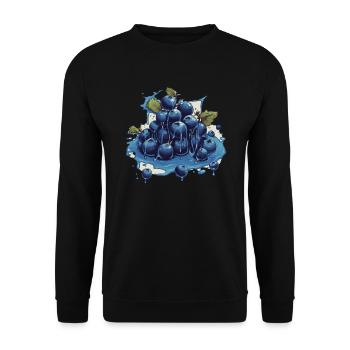 Blaubeere - Unisex Pullover - Schwarz - Vorne - Alina (178cm) & Michal (187cm)