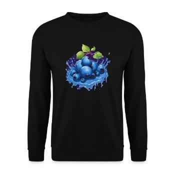 Blaubeere - Unisex Pullover - Schwarz - Vorne - Alina (178cm) & Michal (187cm)