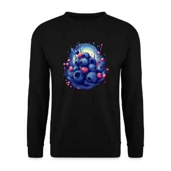 Blaubeere - Unisex Pullover - Schwarz - Vorne - Alina (178cm) & Michal (187cm)