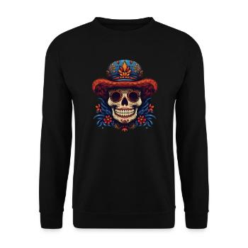 Cinco de Mayo Skull - Unisex Pullover - Schwarz - Vorne - Alina (178cm) & Michal (187cm)