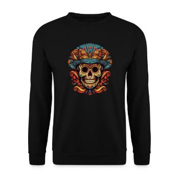 Cinco de Mayo Skull - Unisex Pullover - Schwarz - Vorne - Alina (178cm) & Michal (187cm)