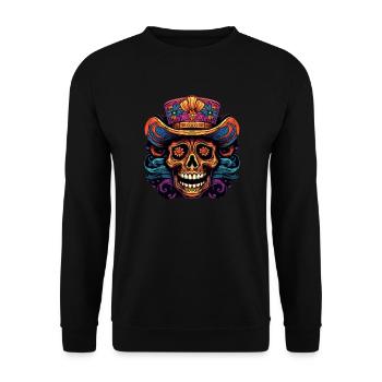 Cinco de Mayo Skull - Unisex Pullover - Schwarz - Vorne - Alina (178cm) & Michal (187cm)
