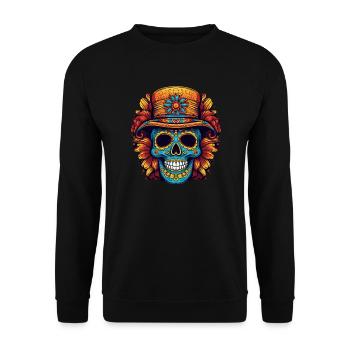 Cinco de Mayo Skull - Unisex Pullover - Schwarz - Vorne - Alina (178cm) & Michal (187cm)