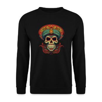 Cinco de Mayo Skull - Unisex Pullover - Schwarz - Vorne - Alina (178cm) & Michal (187cm)