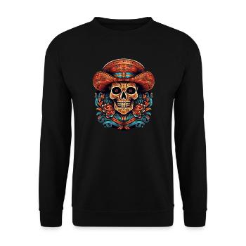Cinco de Mayo Skull - Unisex Pullover - Schwarz - Vorne - Alina (178cm) & Michal (187cm)