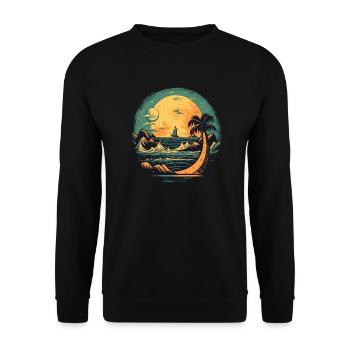 Strand - Unisex Pullover - Schwarz - Vorne - Alina (178cm) & Michal (187cm)
