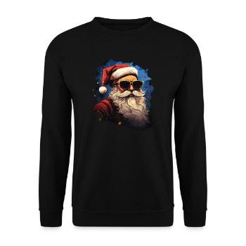 Père Noël - Sweat-shirt Unisexe - noir - Devant - Alina (178cm) & Michal (187cm)