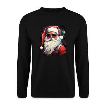 Père Noël - Sweat-shirt Unisexe - noir - Devant - Alina (178cm) & Michal (187cm)