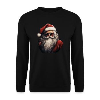 Père Noël - Sweat-shirt Unisexe - noir - Devant - Alina (178cm) & Michal (187cm)