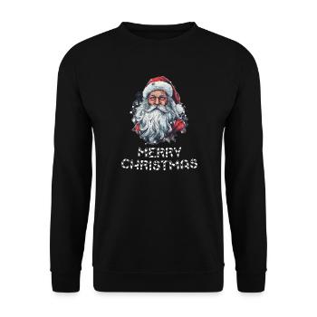Weihnachtsmann - Marry Christmas - Unisex Pullover - Schwarz - Vorne - Alina (178cm) & Michal (187cm)