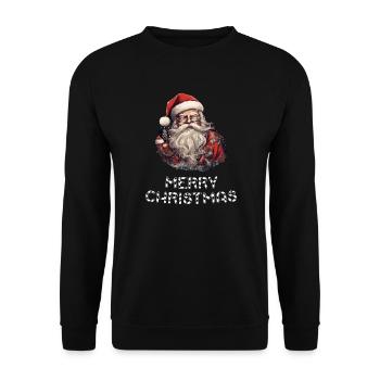 Santa Claus - Marry Christmas - Unisex Sweatshirt - black - Front - Alina (178cm) & Michal (187cm)