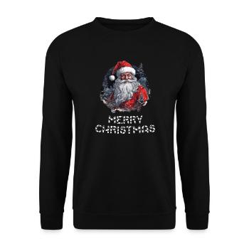 Weihnachtsmann - Marry Christmas - Unisex Pullover - Schwarz - Vorne - Alina (178cm) & Michal (187cm)