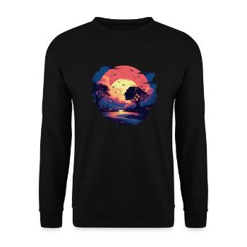 Paysage - Sweat-shirt Unisexe - noir - Devant - Alina (178cm) & Michal (187cm)