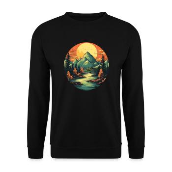 Paysage - Sweat-shirt Unisexe - noir - Devant - Alina (178cm) & Michal (187cm)