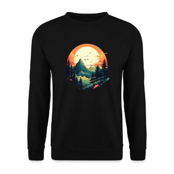 Paysage - Sweat-shirt Unisexe - noir - Devant - Alina (178cm) & Michal (187cm)