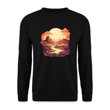 Paysage - Sweat-shirt Unisexe - noir - Devant - Alina (178cm) & Michal (187cm)