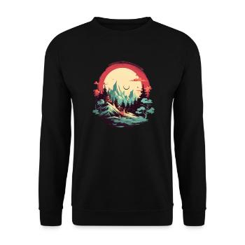 Landscape - Unisex Sweatshirt - black - Front - Alina (178cm) & Michal (187cm)