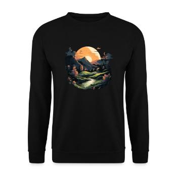 Landscape - Unisex Sweatshirt - black - Front - Alina (178cm) & Michal (187cm)