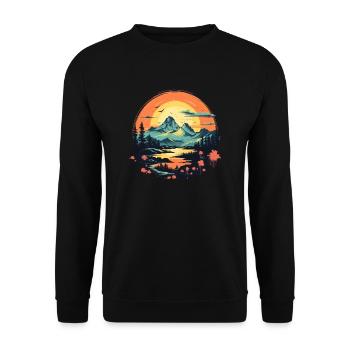 Landschaft - Unisex Pullover - Schwarz - Vorne - Alina (178cm) & Michal (187cm)