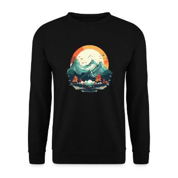 Landscape - Unisex Sweatshirt - black - Front - Alina (178cm) & Michal (187cm)