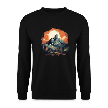 Landschaft - Unisex Pullover - Schwarz - Vorne - Alina (178cm) & Michal (187cm)