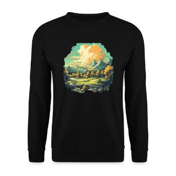 Landscape - Unisex Sweatshirt - black - Front - Alina (178cm) & Michal (187cm)