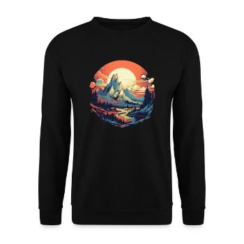 Landscape - Unisex Sweatshirt - black - Front - Alina (178cm) & Michal (187cm)