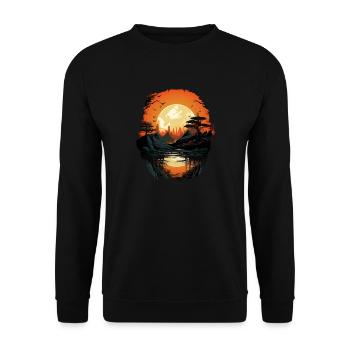 Landscape - Unisex Sweatshirt - black - Front - Alina (178cm) & Michal (187cm)