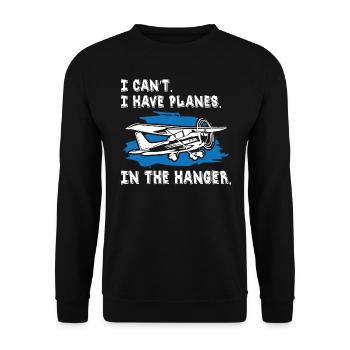 pilote je peux t j’ai des avions dans le hangar - Sweat-shirt Unisexe - noir - Devant - Alina (178cm) & Michal (187cm)