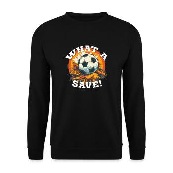 Balle de football - Quelle sauvegarde! - Sweat-shirt Unisexe - noir - Devant - Alina (178cm) & Michal (187cm)