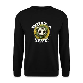 Balle de football - Quelle sauvegarde! - Sweat-shirt Unisexe - noir - Devant - Alina (178cm) & Michal (187cm)