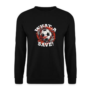 Balle de football - Quelle sauvegarde! - Sweat-shirt Unisexe - noir - Devant - Alina (178cm) & Michal (187cm)