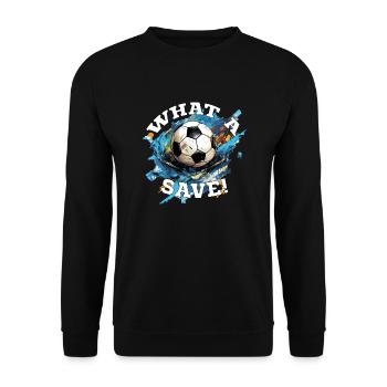 Balle de football - Quelle sauvegarde! - Sweat-shirt Unisexe - noir - Devant - Alina (178cm) & Michal (187cm)