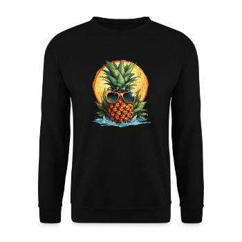 Ananas - Sweat-shirt Unisexe - noir - Devant - Alina (178cm) & Michal (187cm)