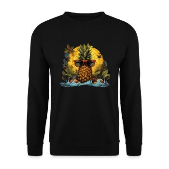 Ananas - Unisex Pullover - Schwarz - Vorne - Alina (178cm) & Michal (187cm)