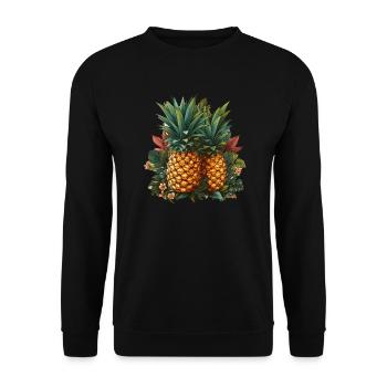 Ananas - Unisex Pullover - Schwarz - Vorne - Alina (178cm) & Michal (187cm)