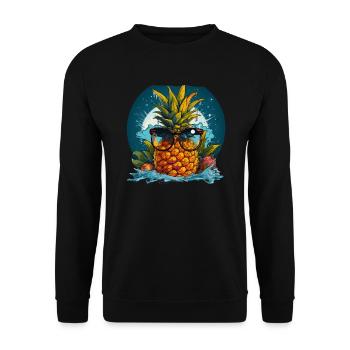 Ananas - Unisex Pullover - Schwarz - Vorne - Alina (178cm) & Michal (187cm)