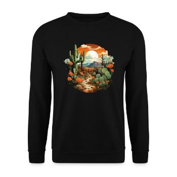 Cactus - Unisex Sweatshirt - black - Front - Alina (178cm) & Michal (187cm)