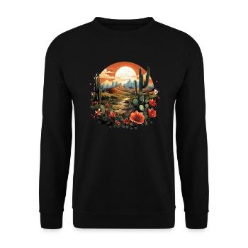 Cactus - Unisex Sweatshirt - black - Front - Alina (178cm) & Michal (187cm)