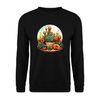 Cactus - Unisex Sweatshirt - black - Front - Alina (178cm) & Michal (187cm)