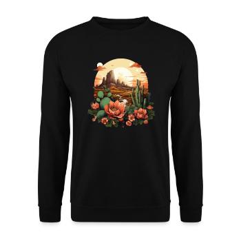 Cactus - Unisex Sweatshirt - black - Front - Alina (178cm) & Michal (187cm)