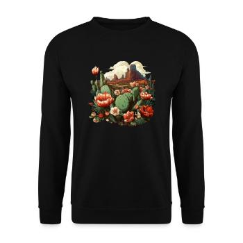 Cactus - Unisex Sweatshirt - black - Front - Alina (178cm) & Michal (187cm)