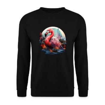 Flamingo - Unisex Pullover - Schwarz - Vorne - Alina (178cm) & Michal (187cm)