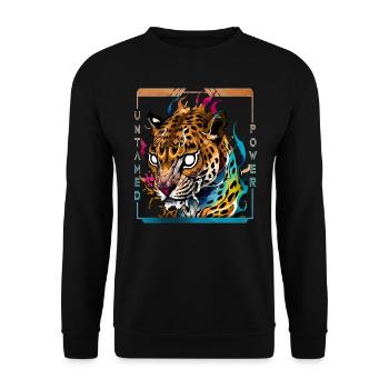Jaguar Majesty: Untamed Power - Unisex Sweatshirt - black - Front - Alina (178cm) & Michal (187cm)