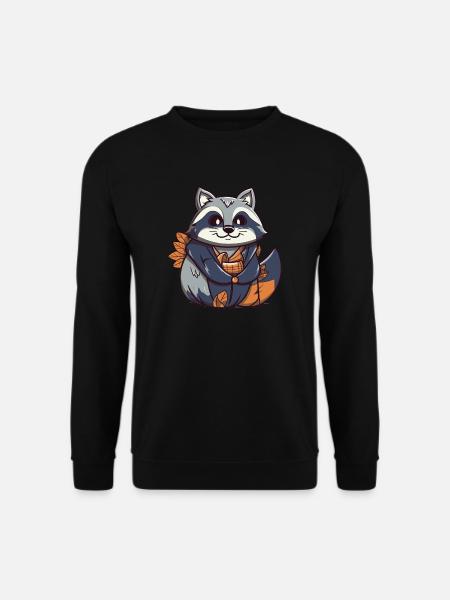 Raccoon - Kawaii Style - Unisex Sweatshirt - black