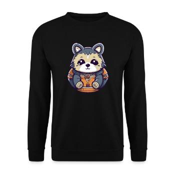 Raton laveur - Style Kawaii - Sweat-shirt Unisexe - noir - Devant - Alina (178cm) & Michal (187cm)