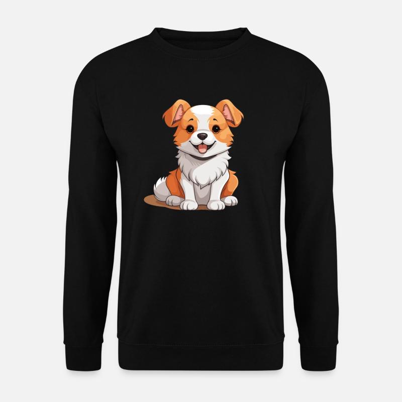 Hund - Kawaii Style - Unisex Pullover - Schwarz